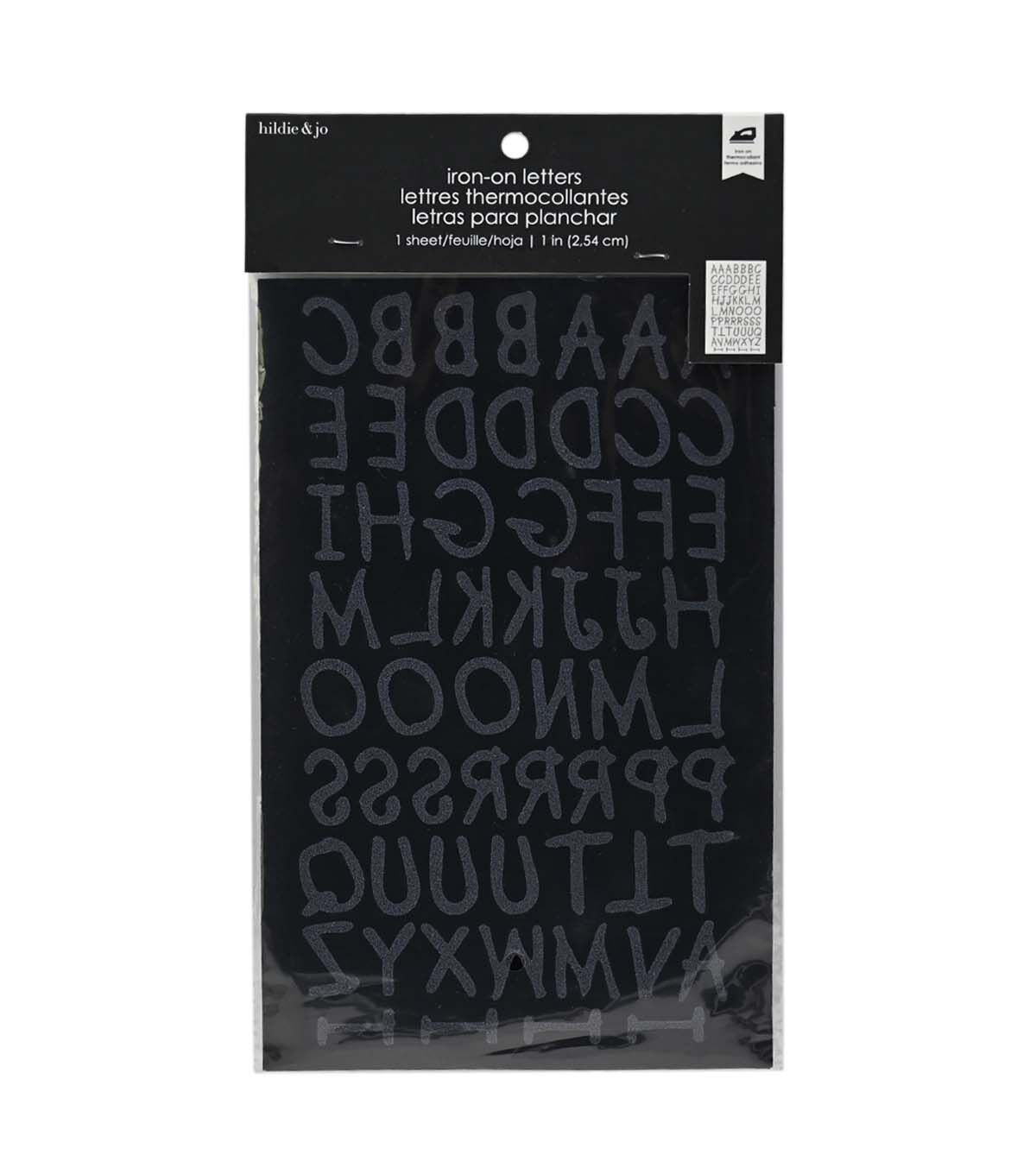 1 Black Lemonade Iron On Letters 1 Sheet by hildie & jo