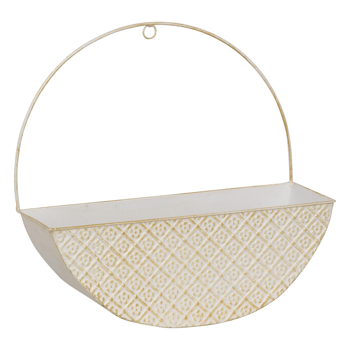 Floreira TINO em metal branco 28cm