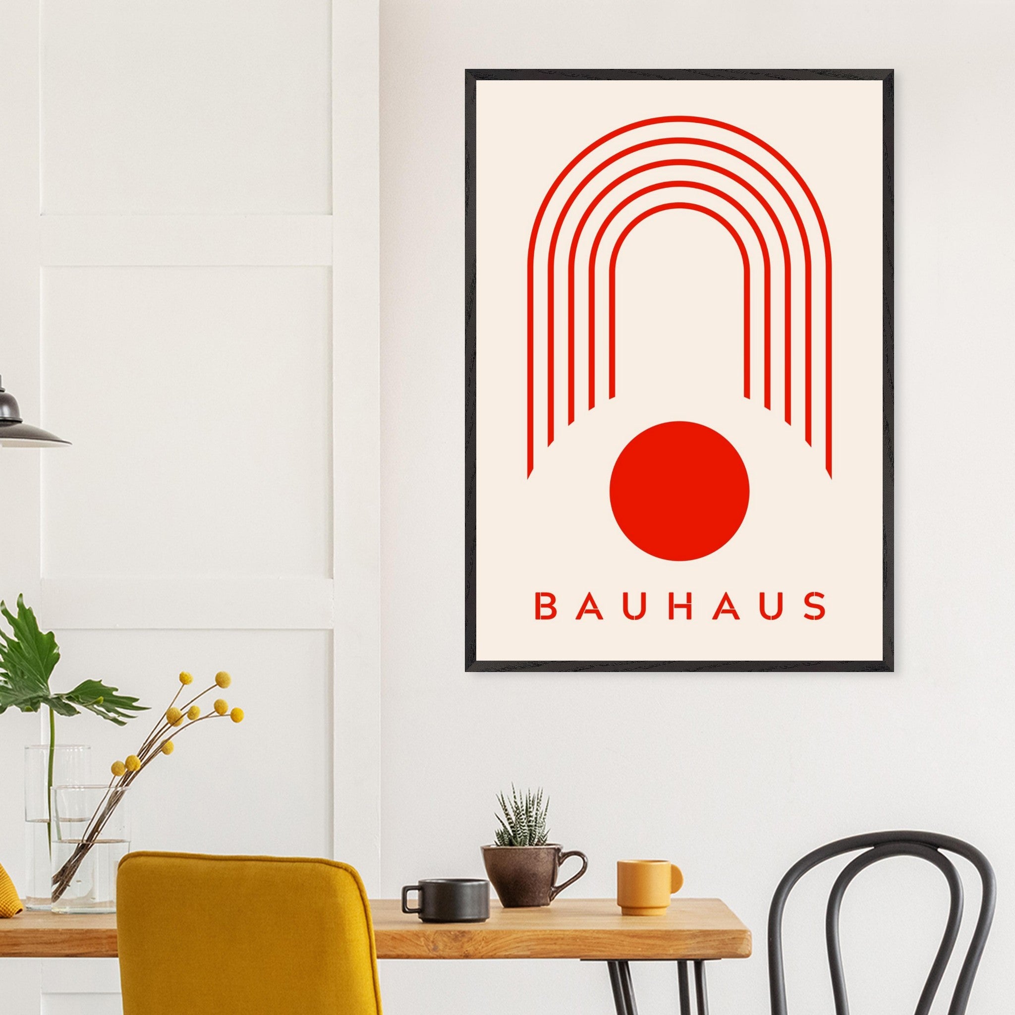 Artfulprints Poster Bauhaus - Red arches  - 70x100 cm - Rood