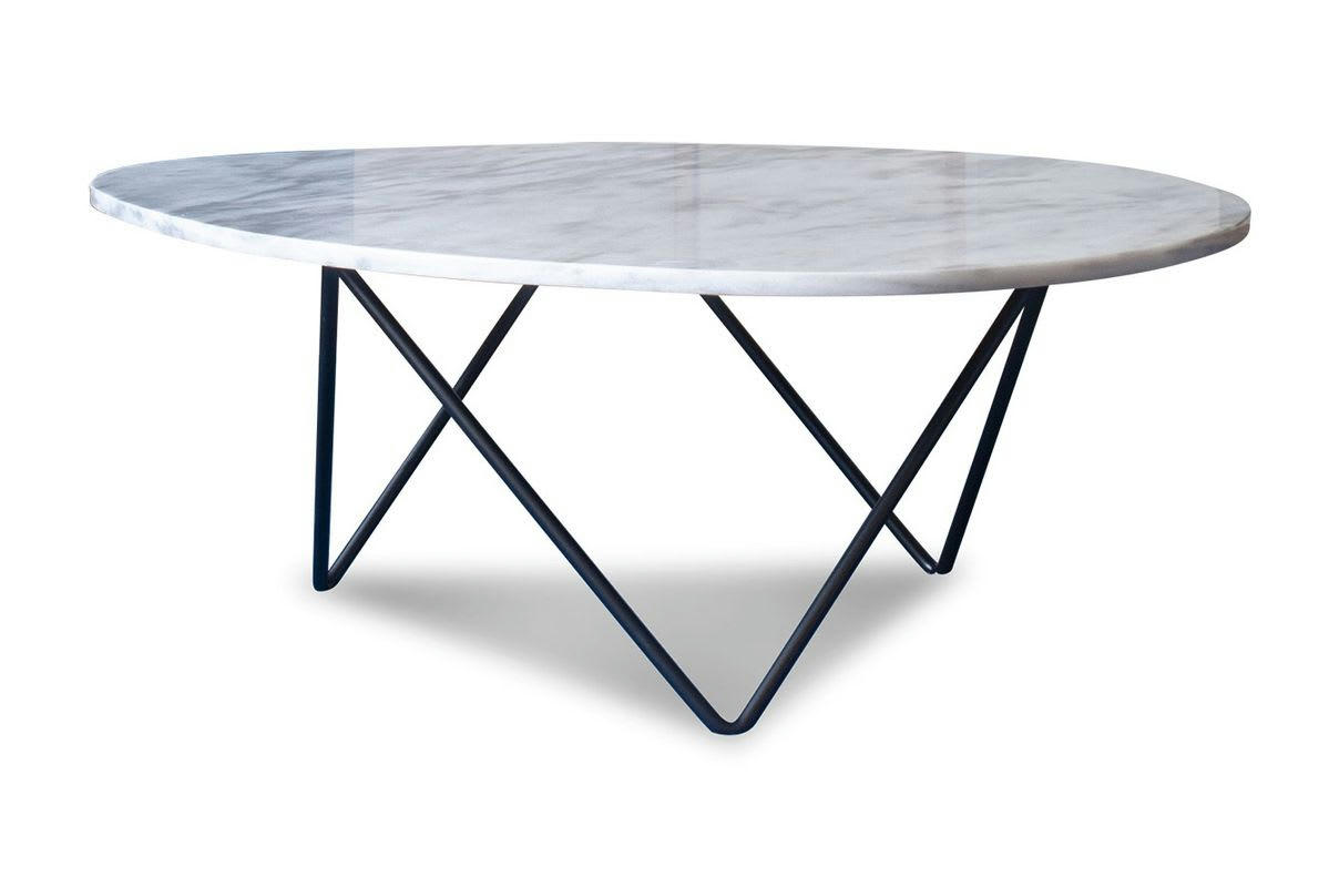 TRIVISAN - Table basse en marbre blanc