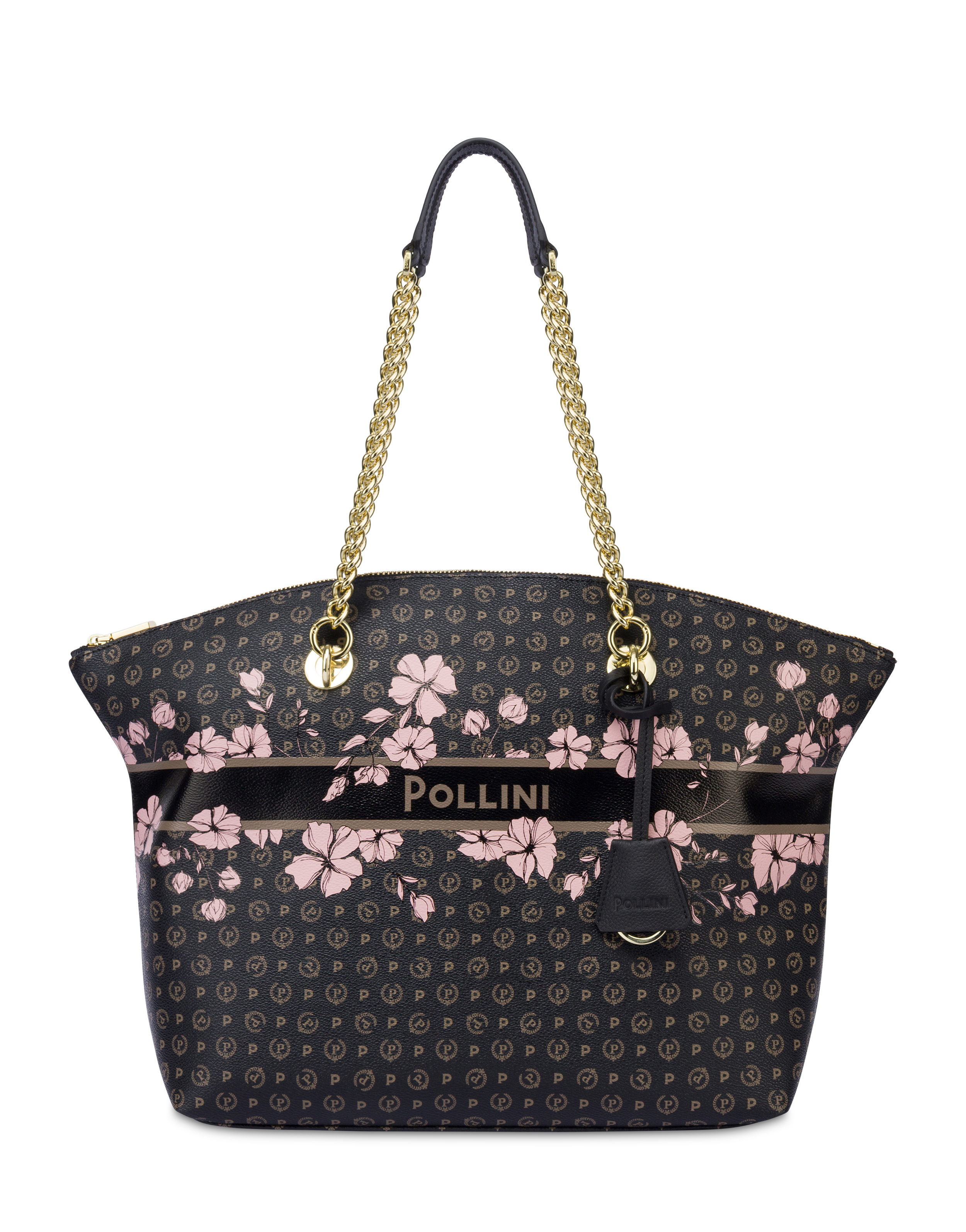 Tote Bag In Heritage Marina Flower Nero/nero