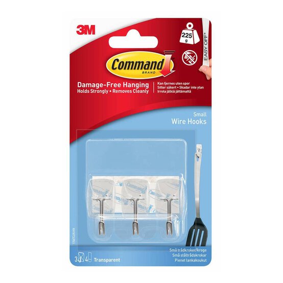 Command Small Clear Utensil Hooks 3 Pack
