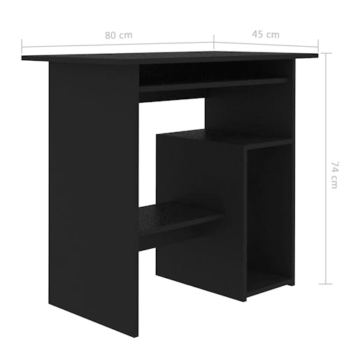 NNEVL Desk Black 80x45x74 cm Chipboard