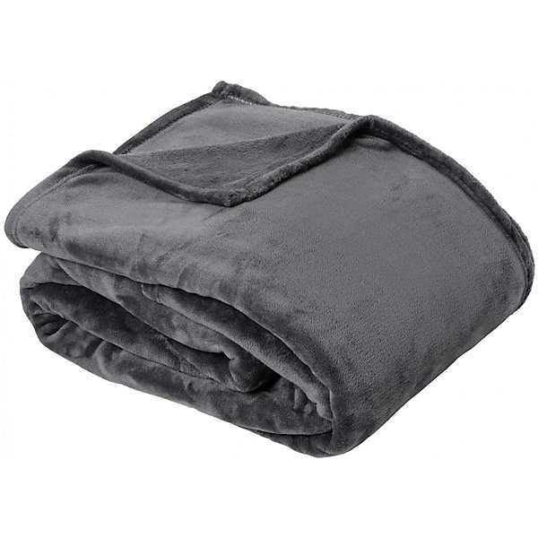 Couverture polaire microvelours 240x260 cm VELVET Gris Acier