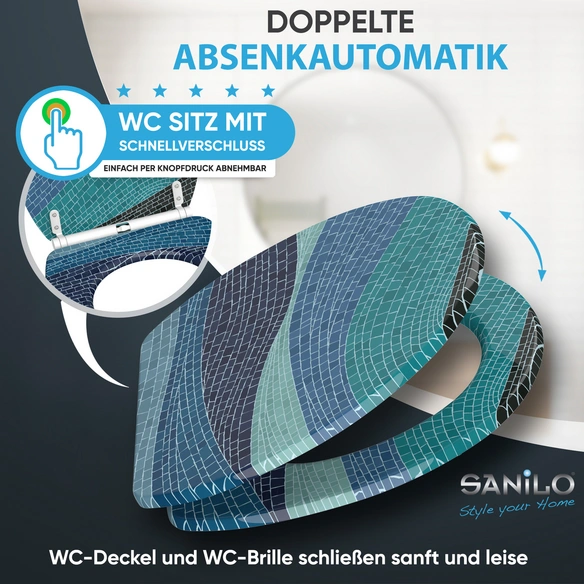 WC-Sitz »Marin«, mit Schnellverschluss Marin, Blau, Oval