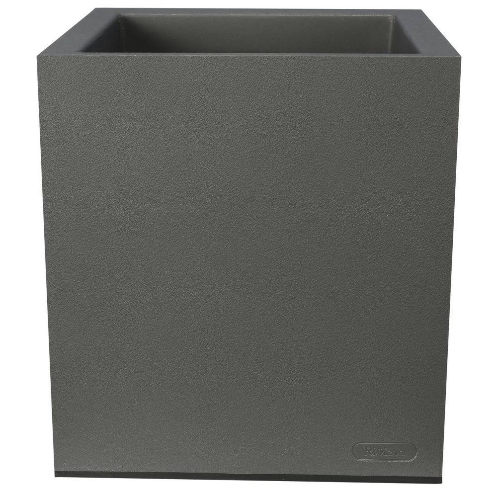 - Pot en plastique carré aspect granit 30 cm gris