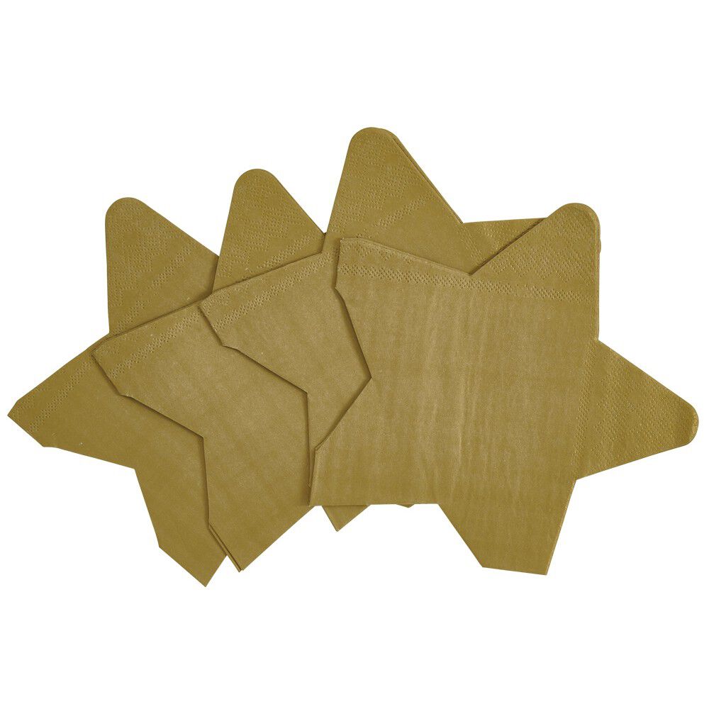Serviette de table pré-pliée étoiles dorées x10