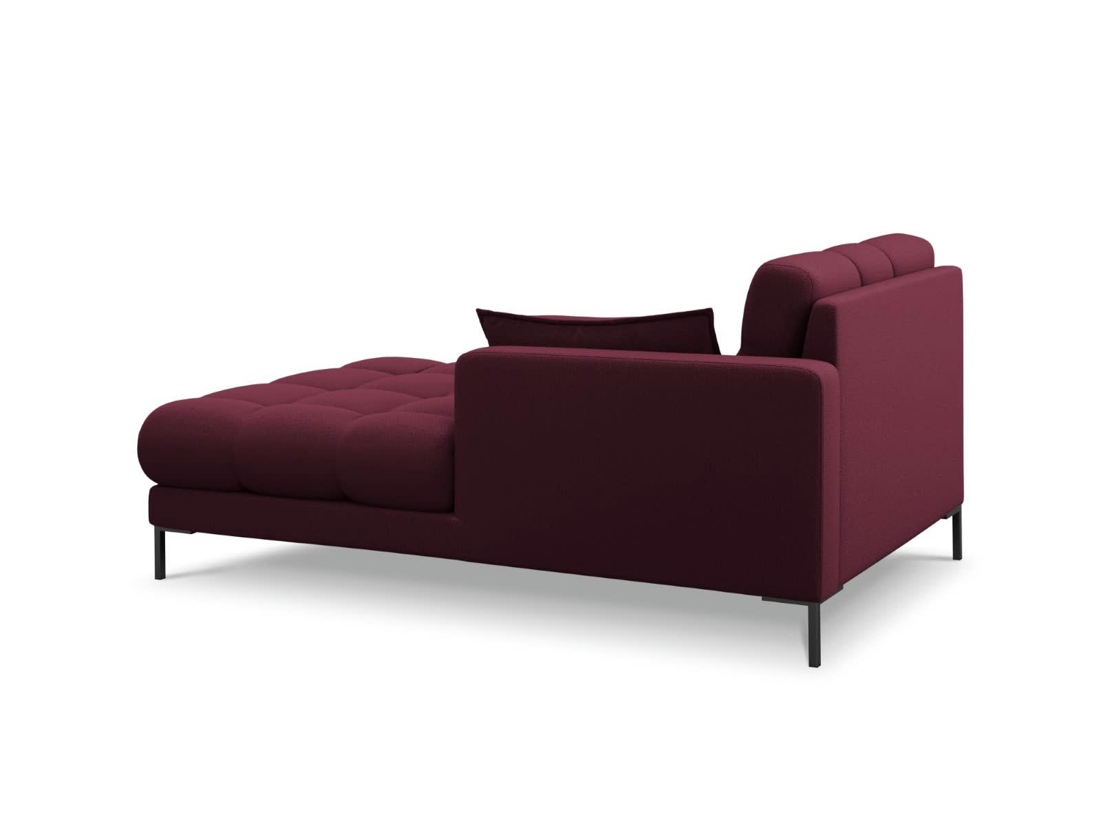 MAMAIA - Méridienne droite 1 place en tissu structurel rouge foncé