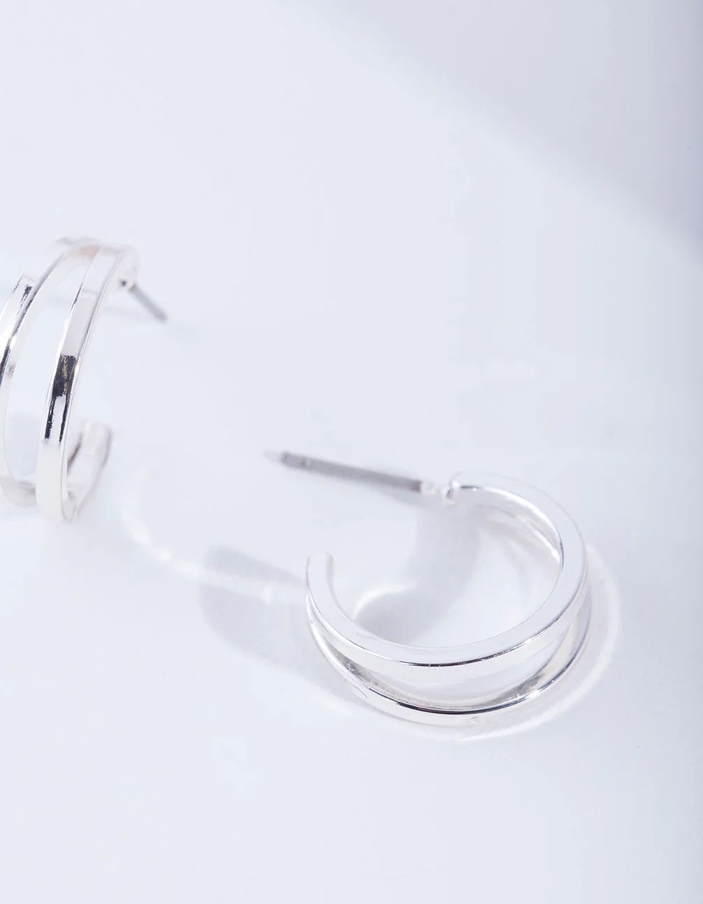 Silver Double Hoop Earrings