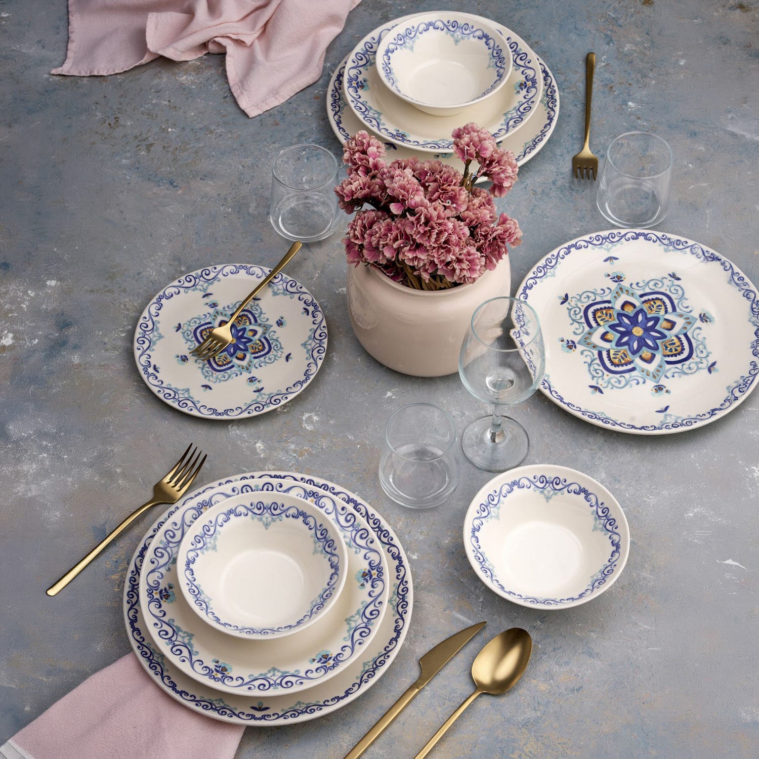 Set 24 piatti Retro Tile