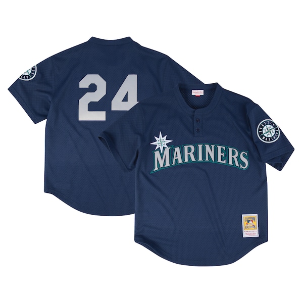 Seattle Mariners Profile Big & Tall Cooperstown Collection Mesh Batting Practice Jersey - Navy
