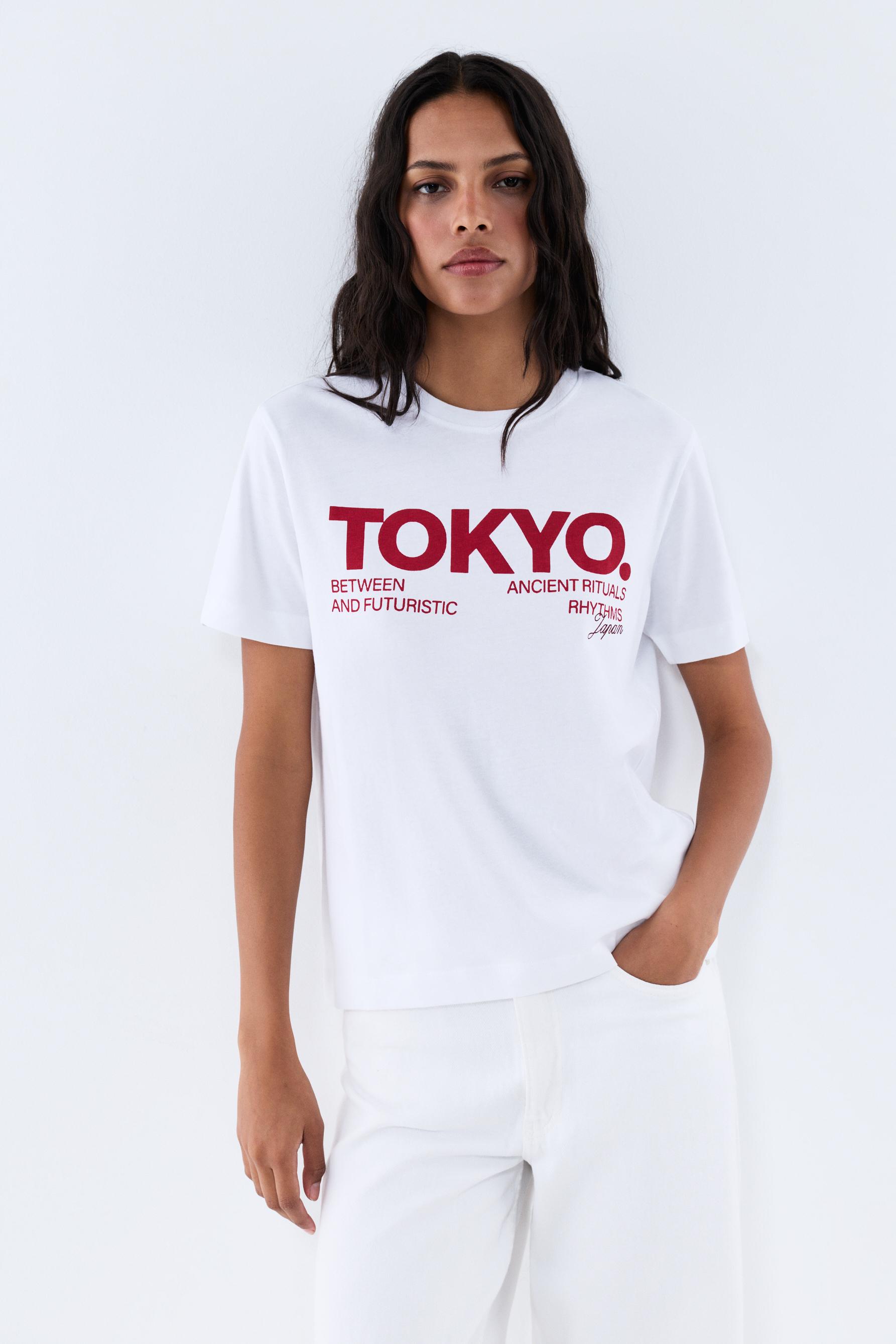 Camiseta básica estampada