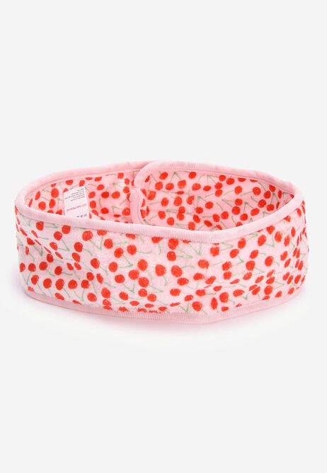 Womens Pink Cherry Fleece Beauty Headband