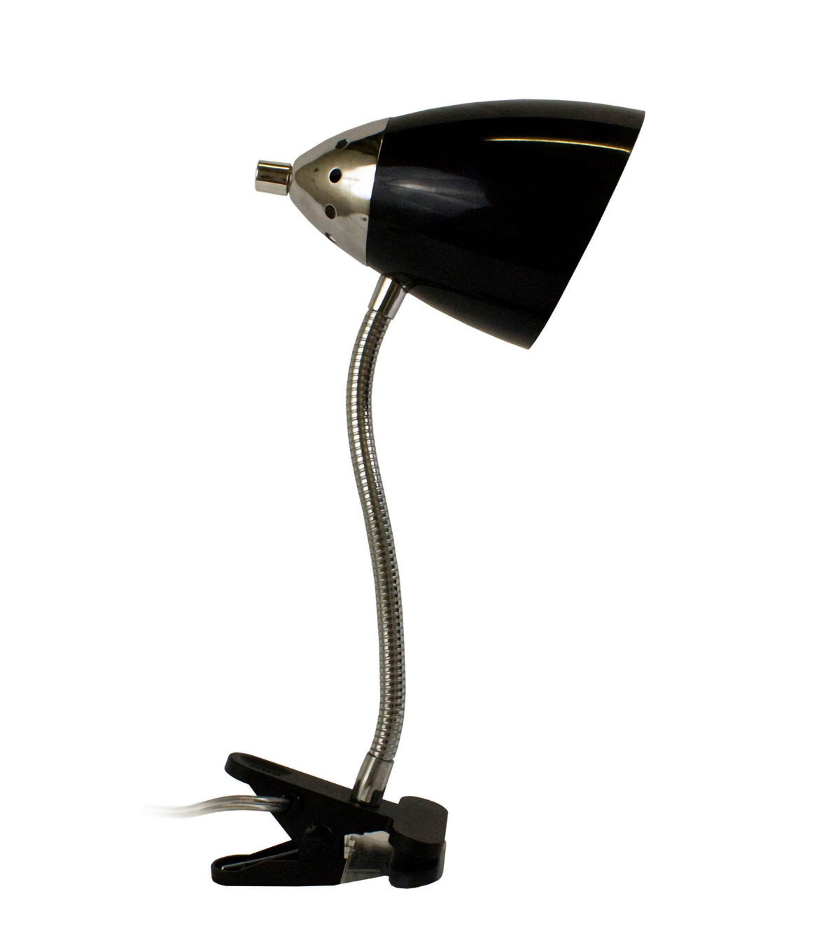 All The Rages Black Flossy Flexible Gooseneck Clip Light Desk Lamp
