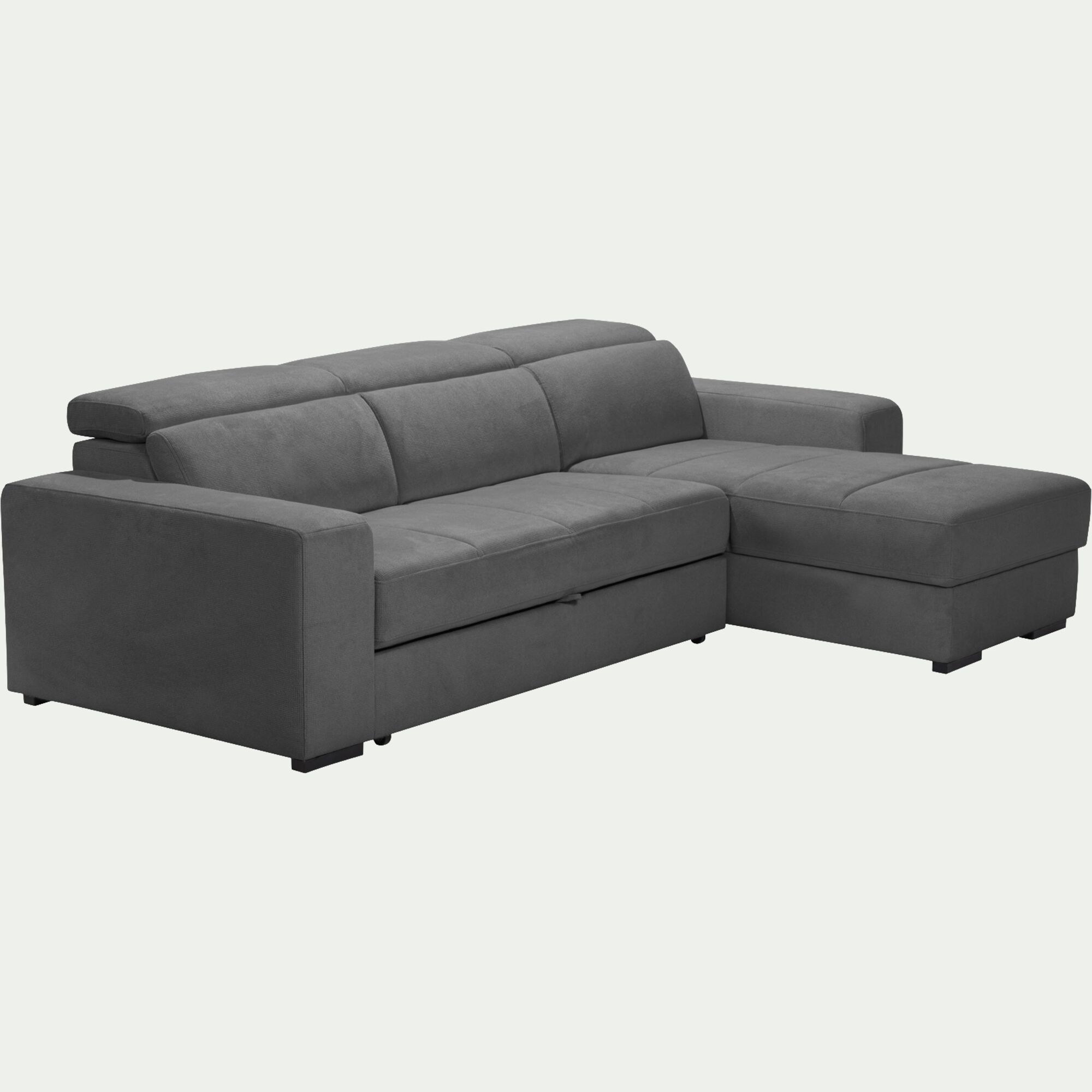 ORIGANO - Canapé d'angle réversible convertible en tissu- gris moyen