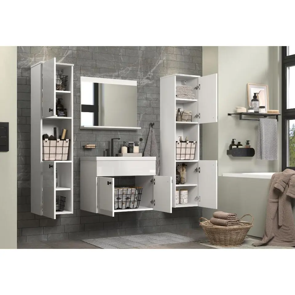 Hioshop Haven badkamer 5 delen wit hoogglans- wit