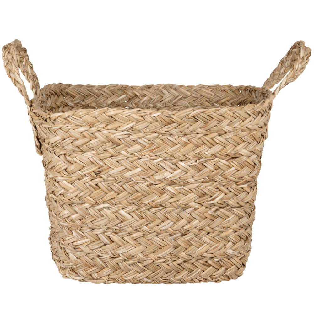 - Panier en fibre végétale beige