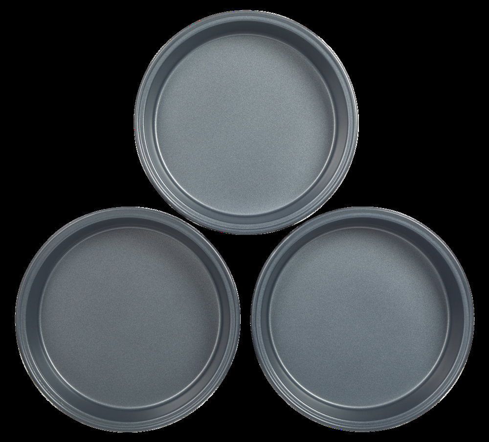 MASTER Chef Non-Stick Round Cake Pans, 8-in, 3-pc