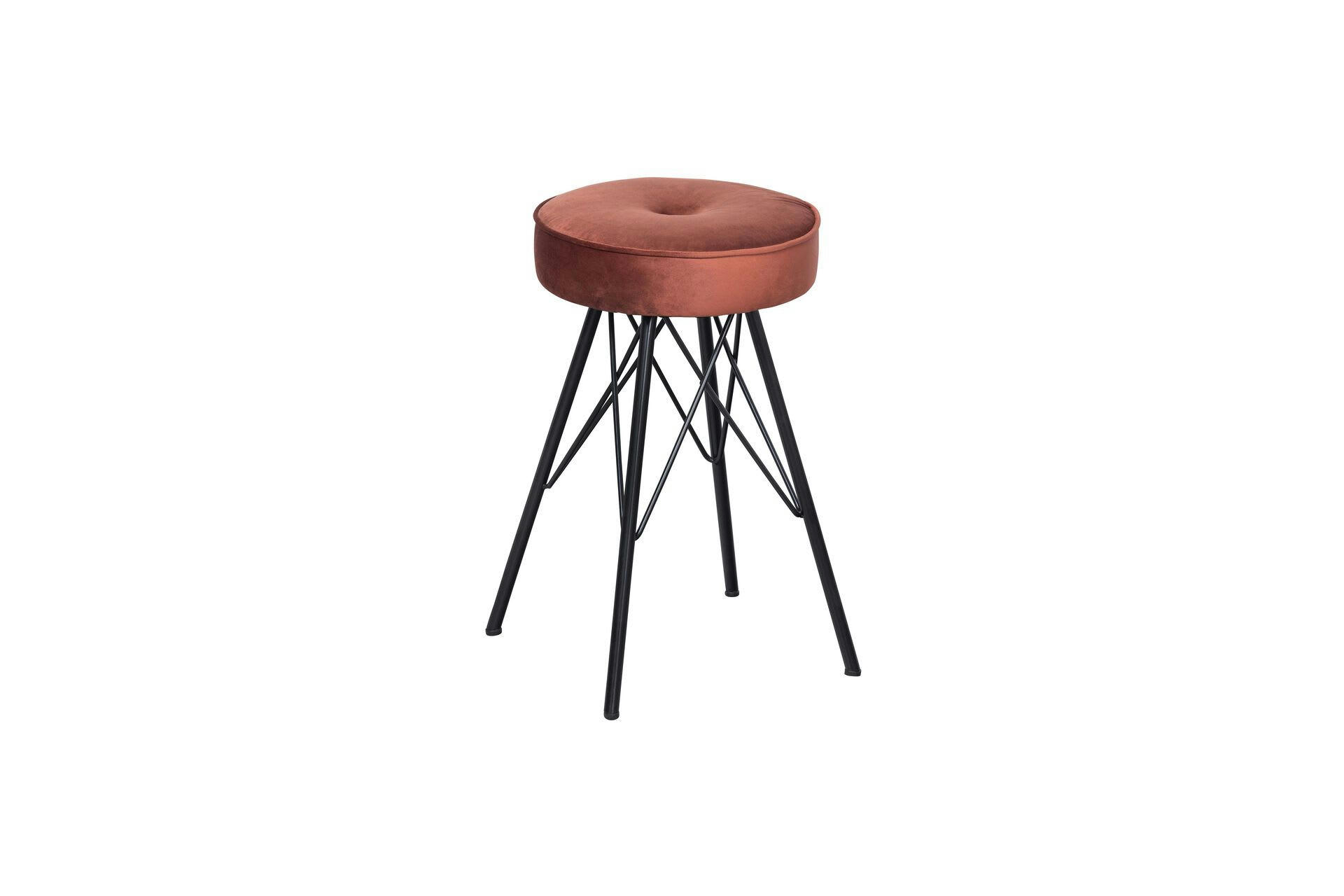 BELLA - Tabouret en velour rouge