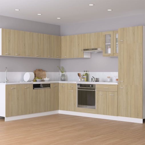 NNEVL Hanging Glass Cabinet Sonoma Oak 60x31x60 cm Chipboard