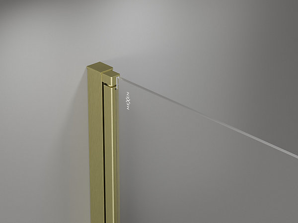 Mexen Mist-F Duo cabine de douche pliante 75 x 75 cm, transparent, or brossé - 8A6-075L-075P-55-00