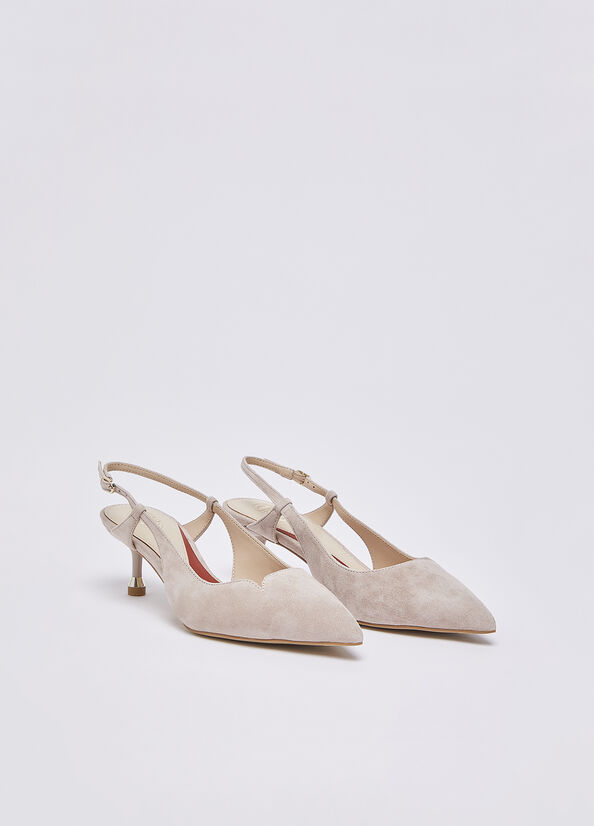 Slingback in camoscio