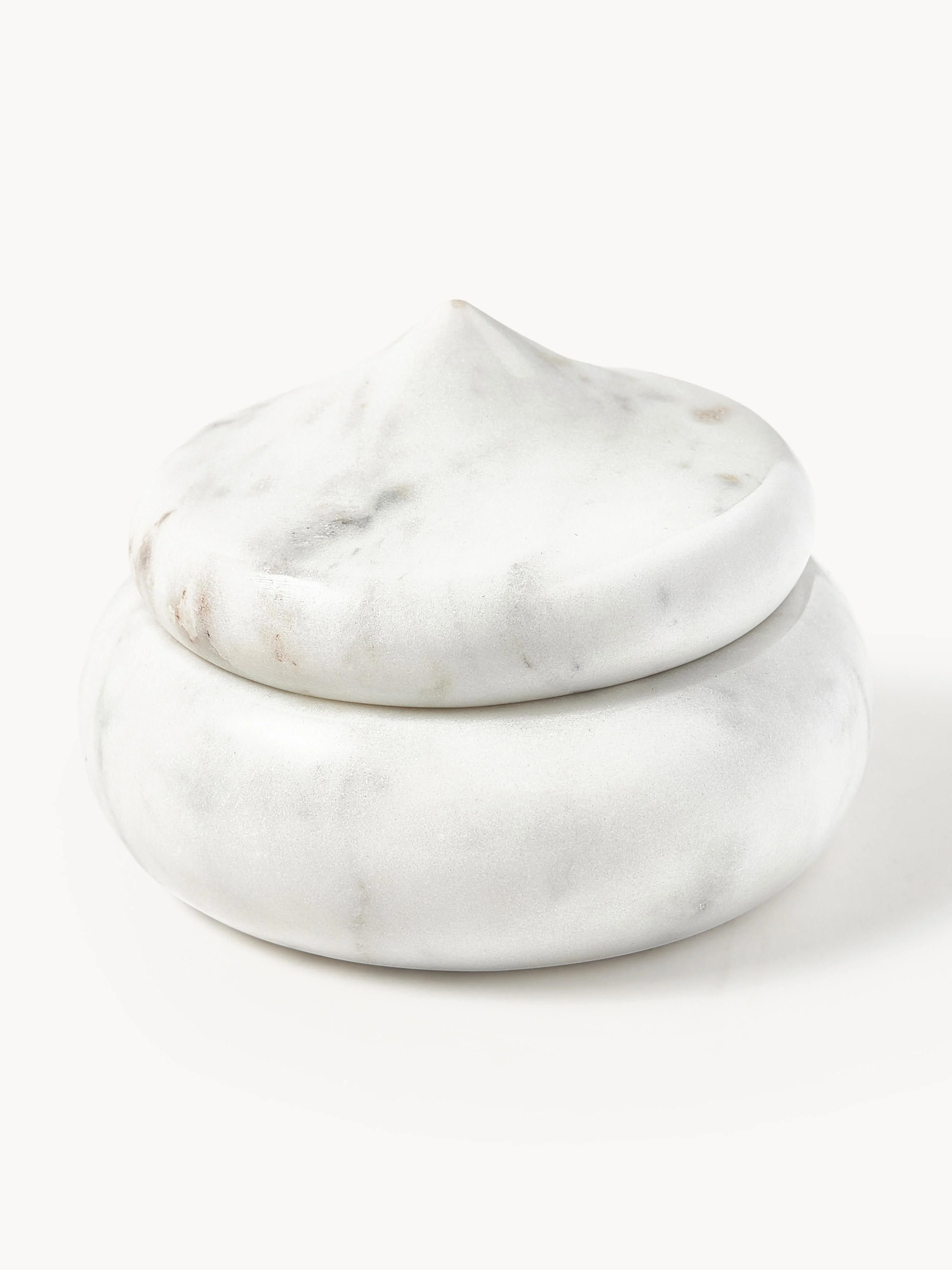 Schmuckkästchen Meringue aus Marmor mit Deckel