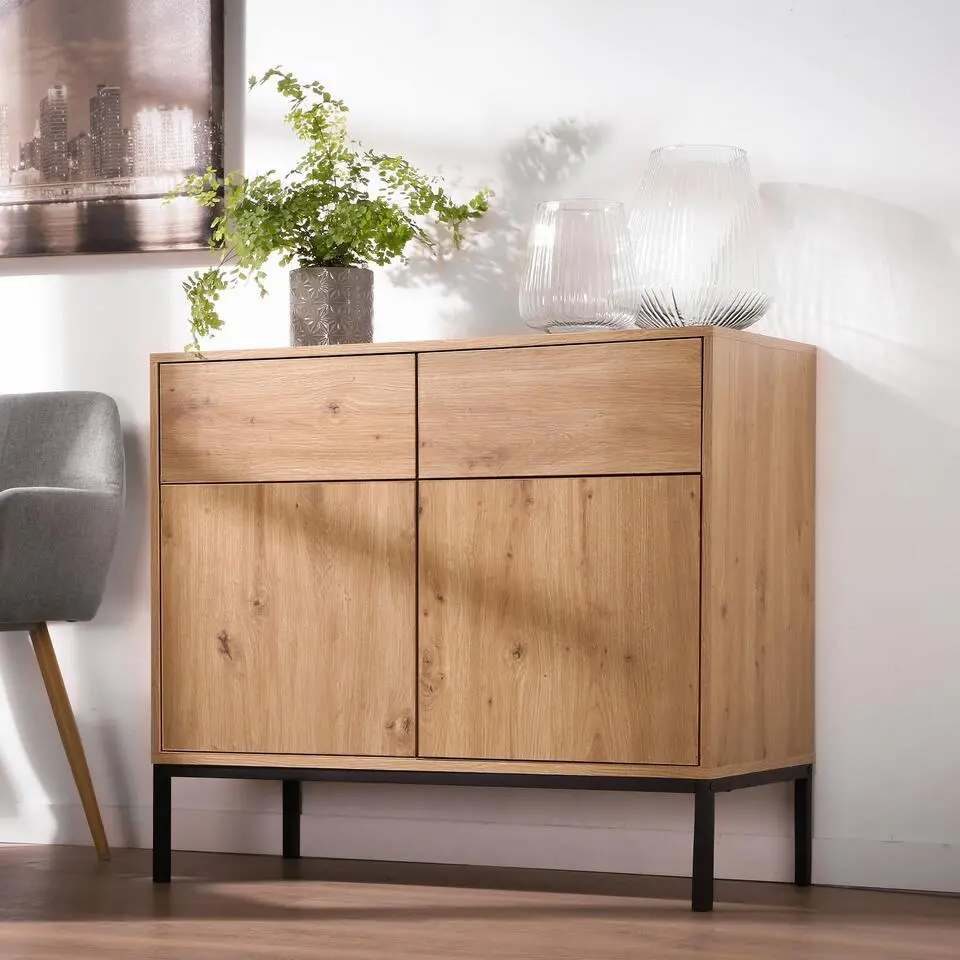 Calicosy - LENNY Dressoir 2 deuren - Eiken - 40x90x80 cm