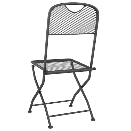 NNEVL Folding Garden Chairs 4 pcs Expanded Metal Mesh Anthracite