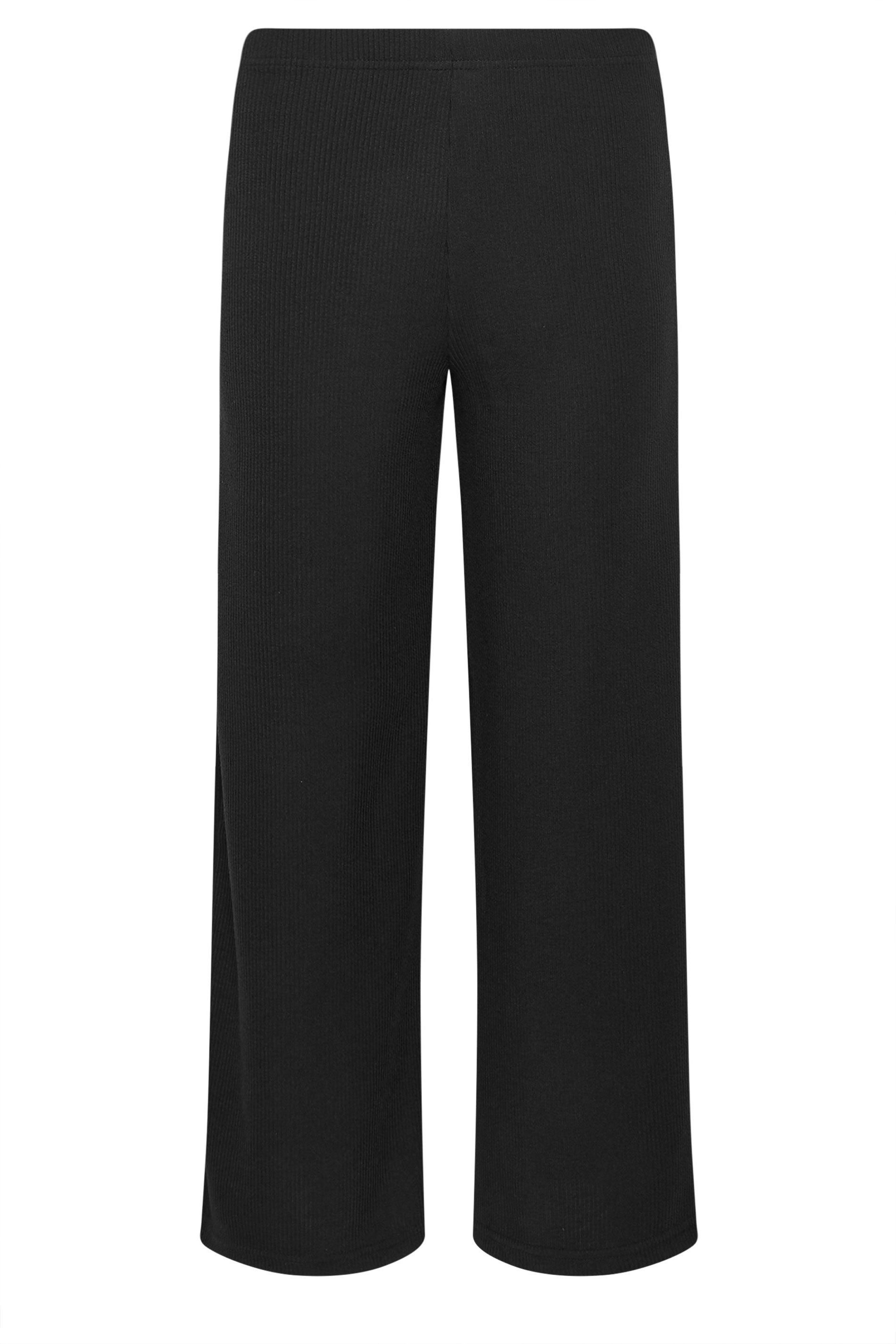 M&Co Petite Ribbed Wide Leg Trousers