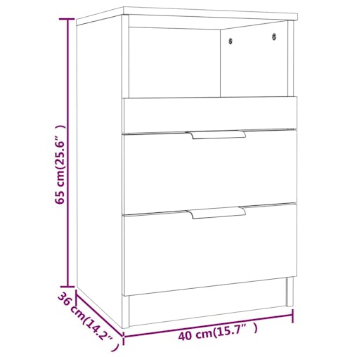 NNEVL Bedside Cabinets 2 pcs White Engineered Wood