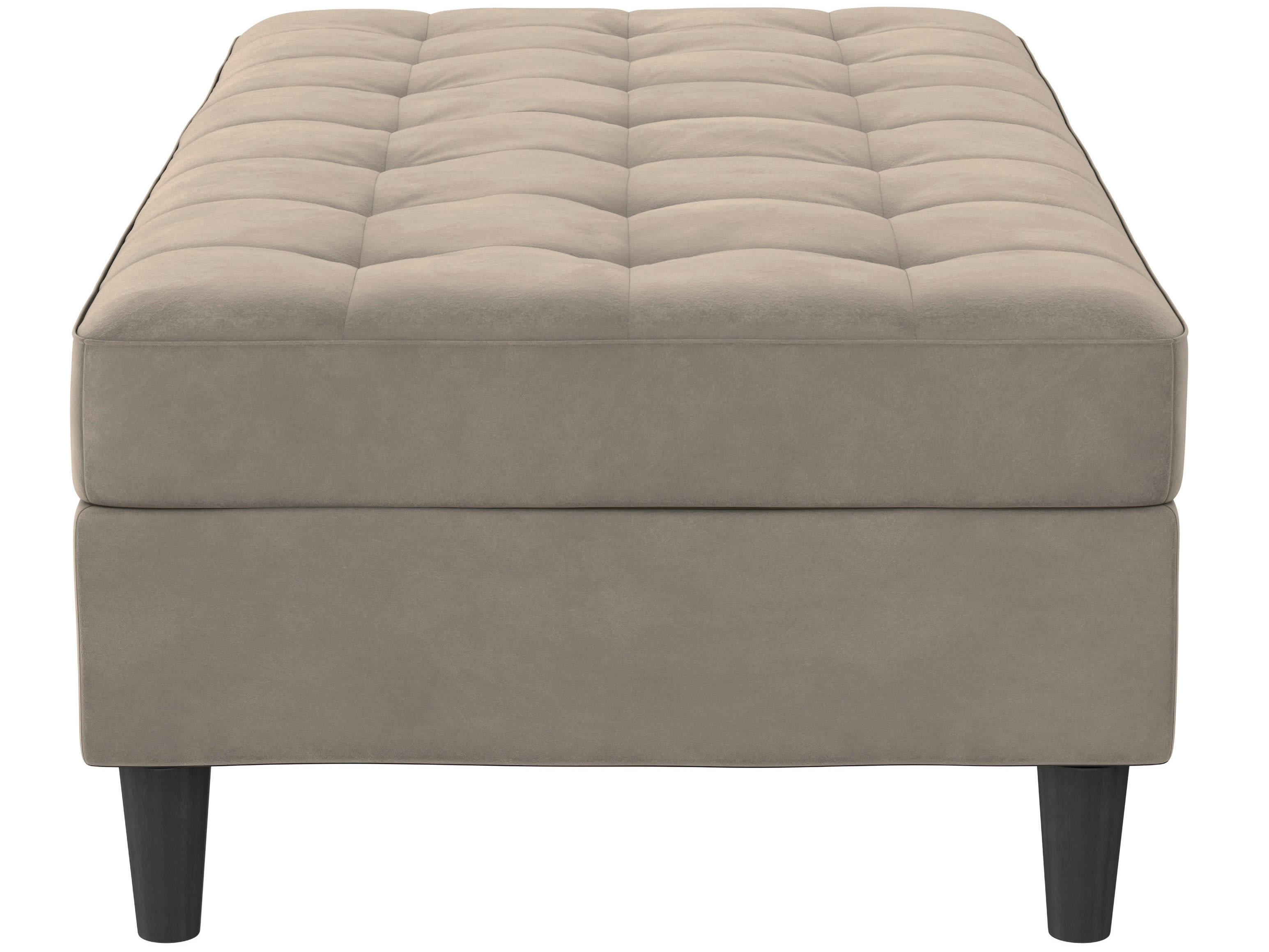 PRESLEY - Pouf avec rangement en velours anthracite