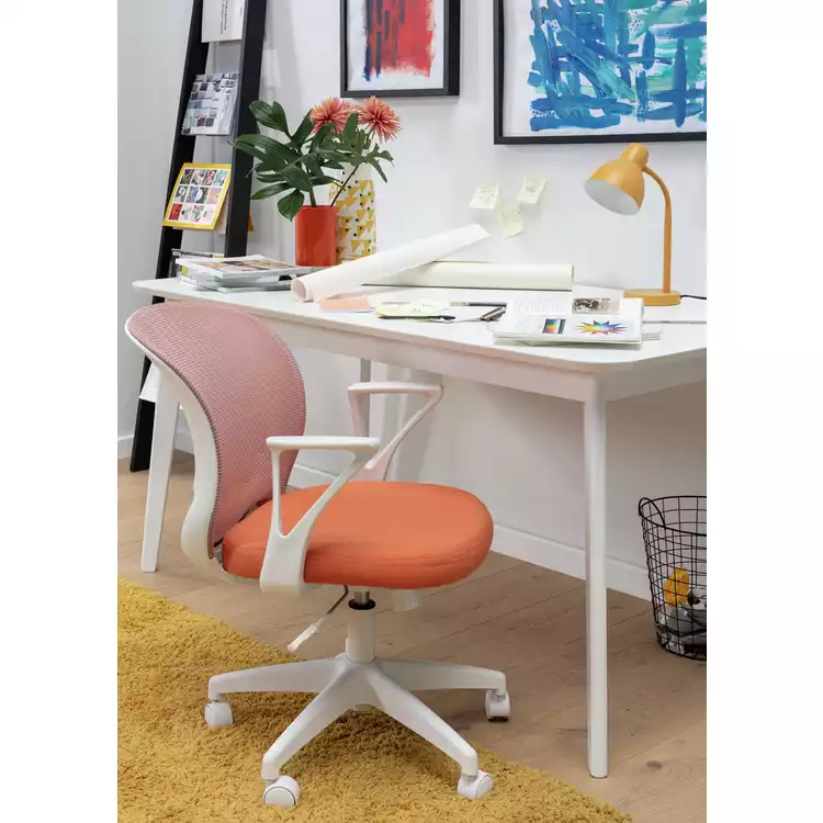 Habitat Beck Mesh Office Chair - Pink & Orange