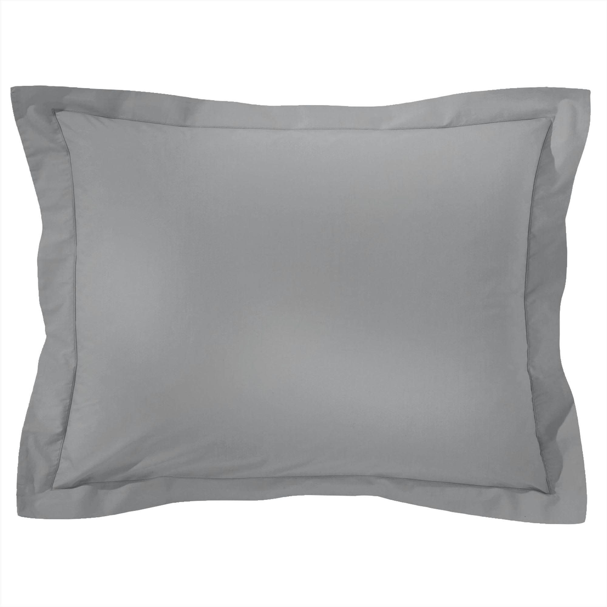 COTON UNI LAURÉAT - Taie volant 63x63 gris minéral en coton