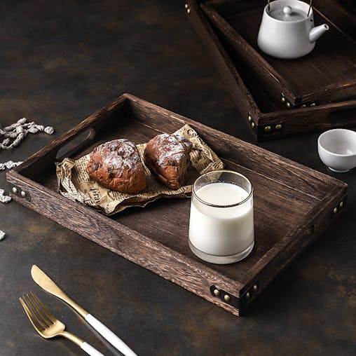 SOGA Walnut Rectangle Serving Tray Small