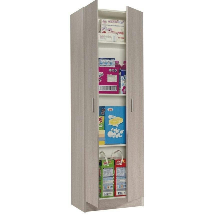 SALEM - Armoire polyvalente à 2 portes effet bois chêne