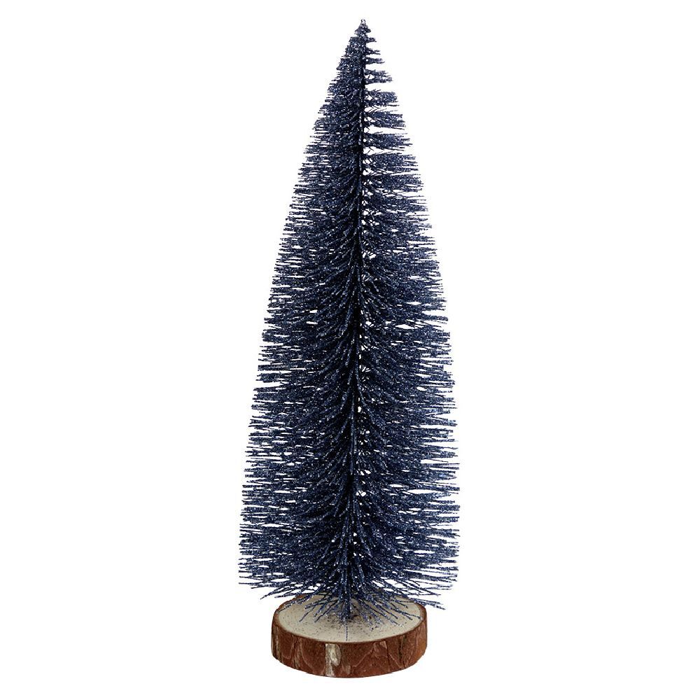 Sapin décoratif à poser argenté ou bleu Ø9xH24cm