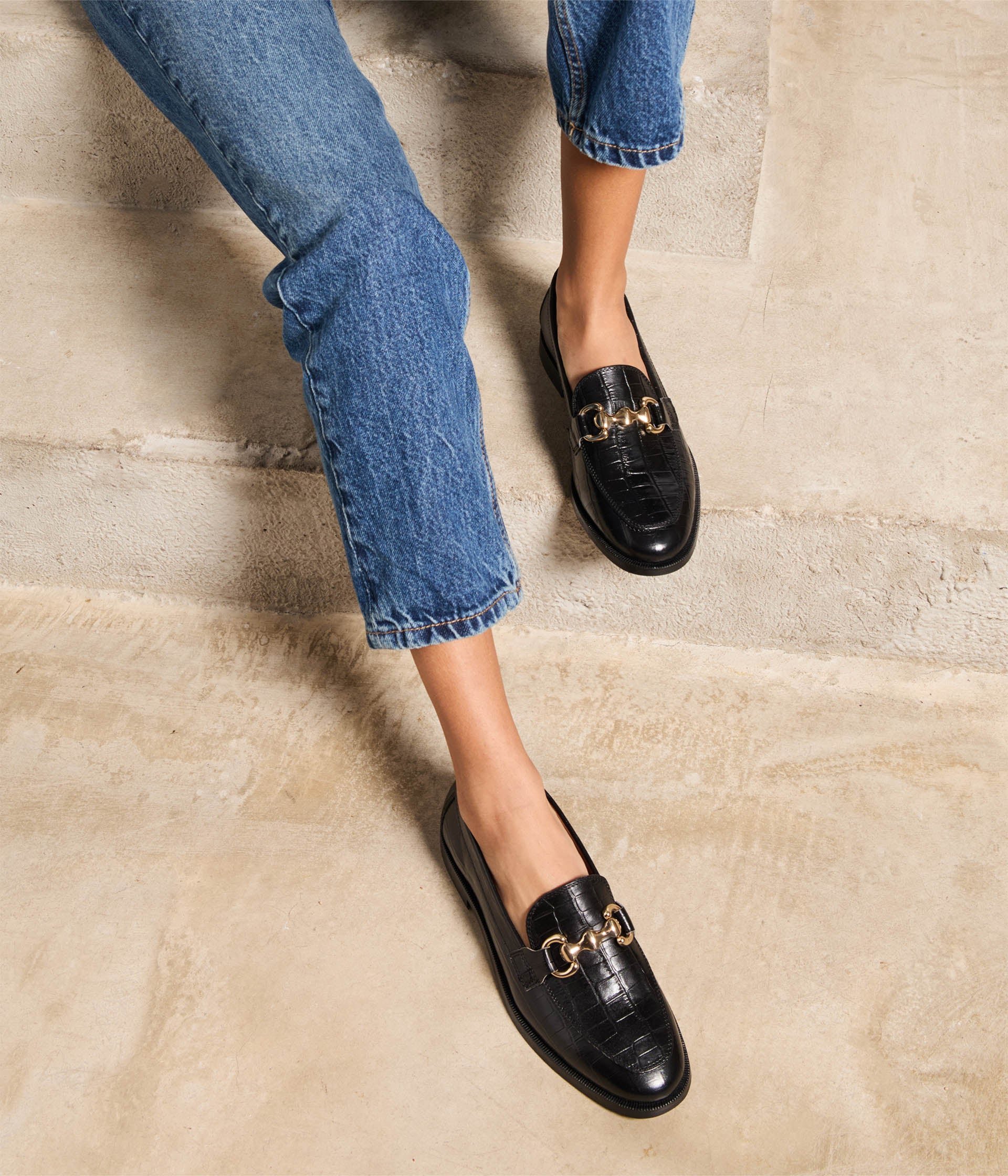 Mocassins cuir croco Colette