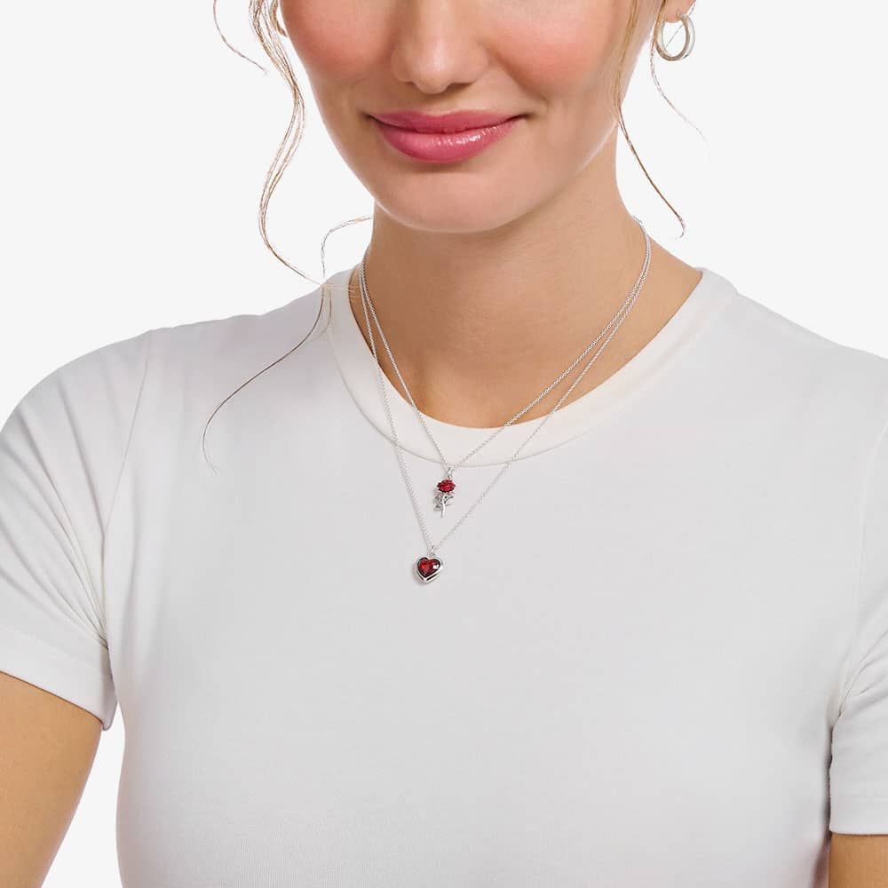 THOMAS SABO Silver Red Heart Necklace KE2268-051-10-L45V