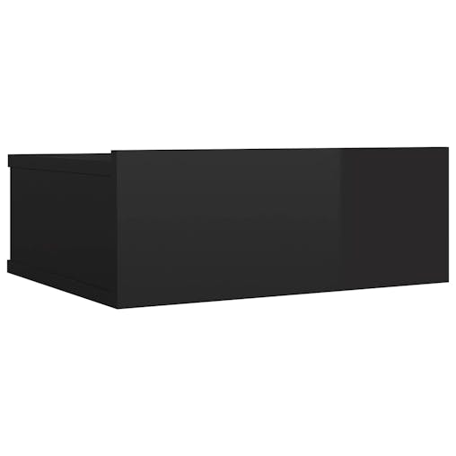 NNEVL Floating Nightstand High Gloss Black 40x30x15 cm Chipboard