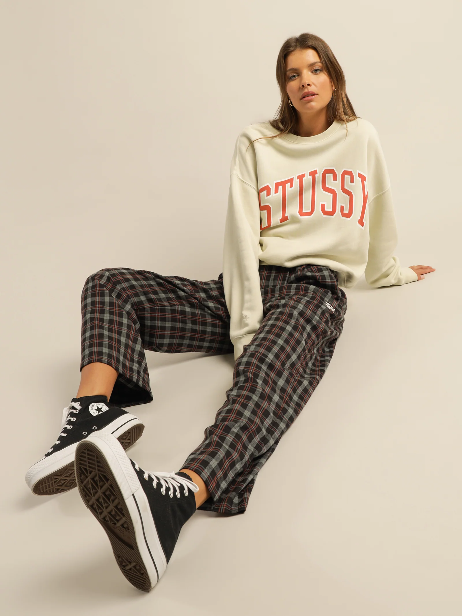 Bryant Pleated Check Pants