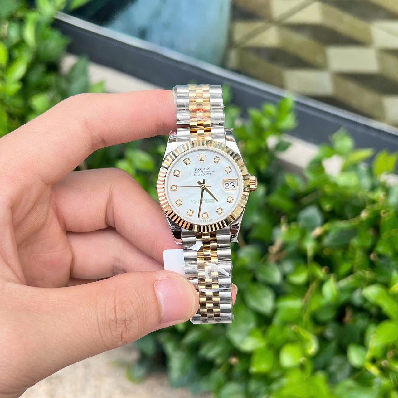 Rolex Datejust SS/YG Plated MOP Dial CZ Diamonds 31mm Jub Super Clone