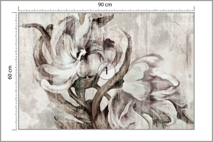Fototapeta Kwiat Na Betonie Vintage 90x60cm