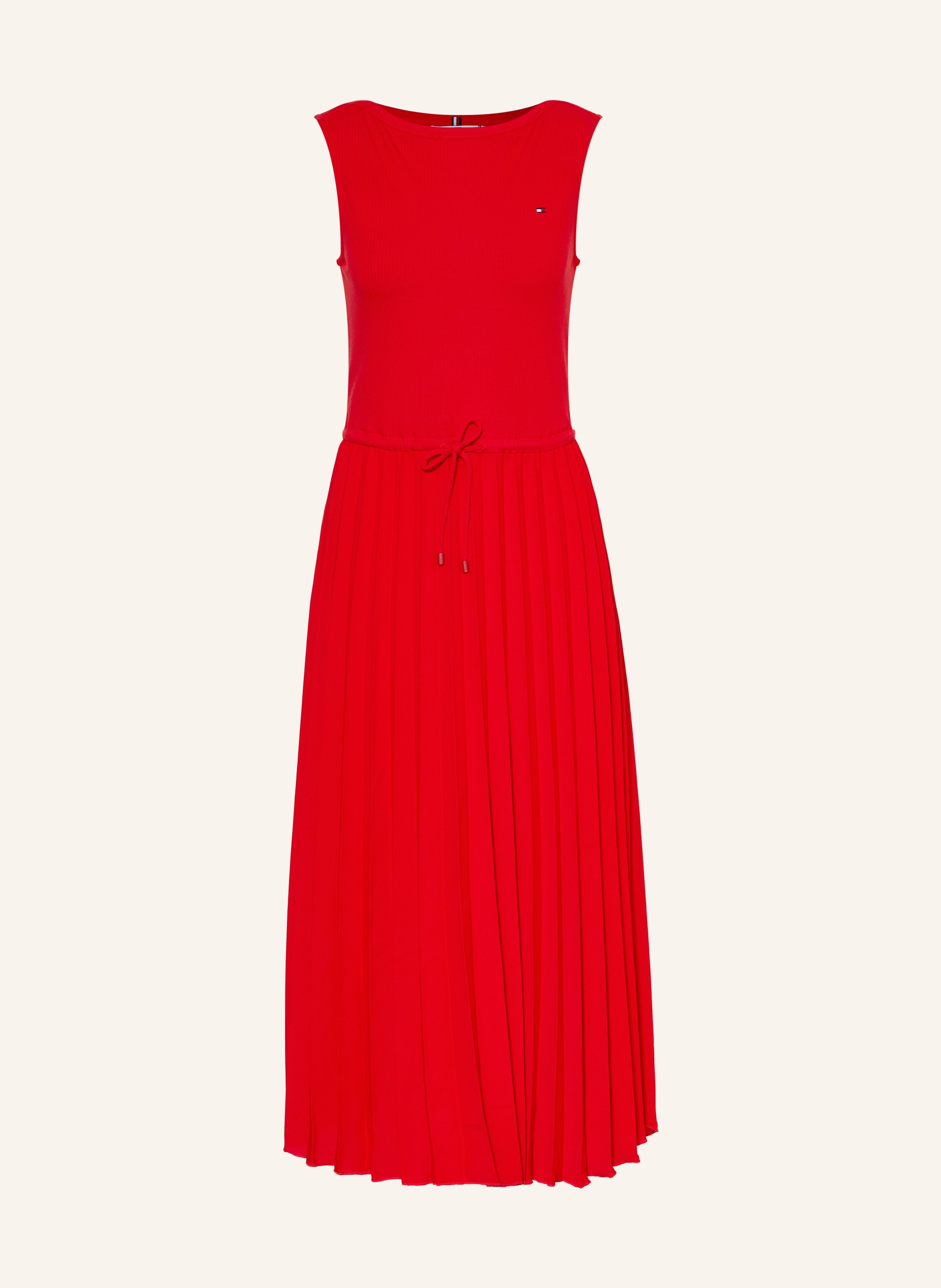TOMMY HILFIGER Kleid im Materialmix mit Plissees