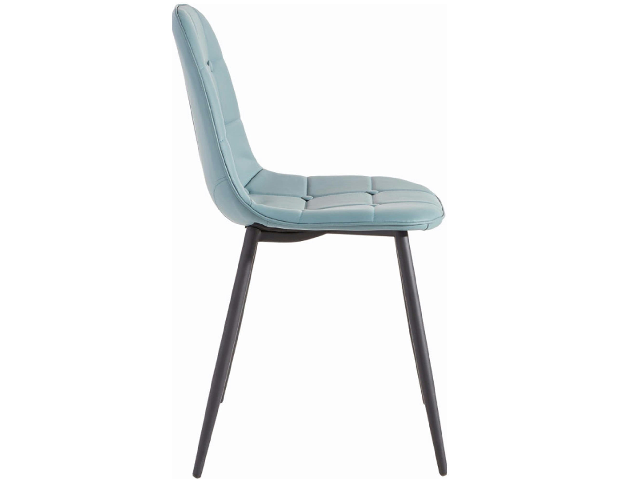 LUNA - Ensemble de 4 chaises de salle à manger tapissées en PU bleu