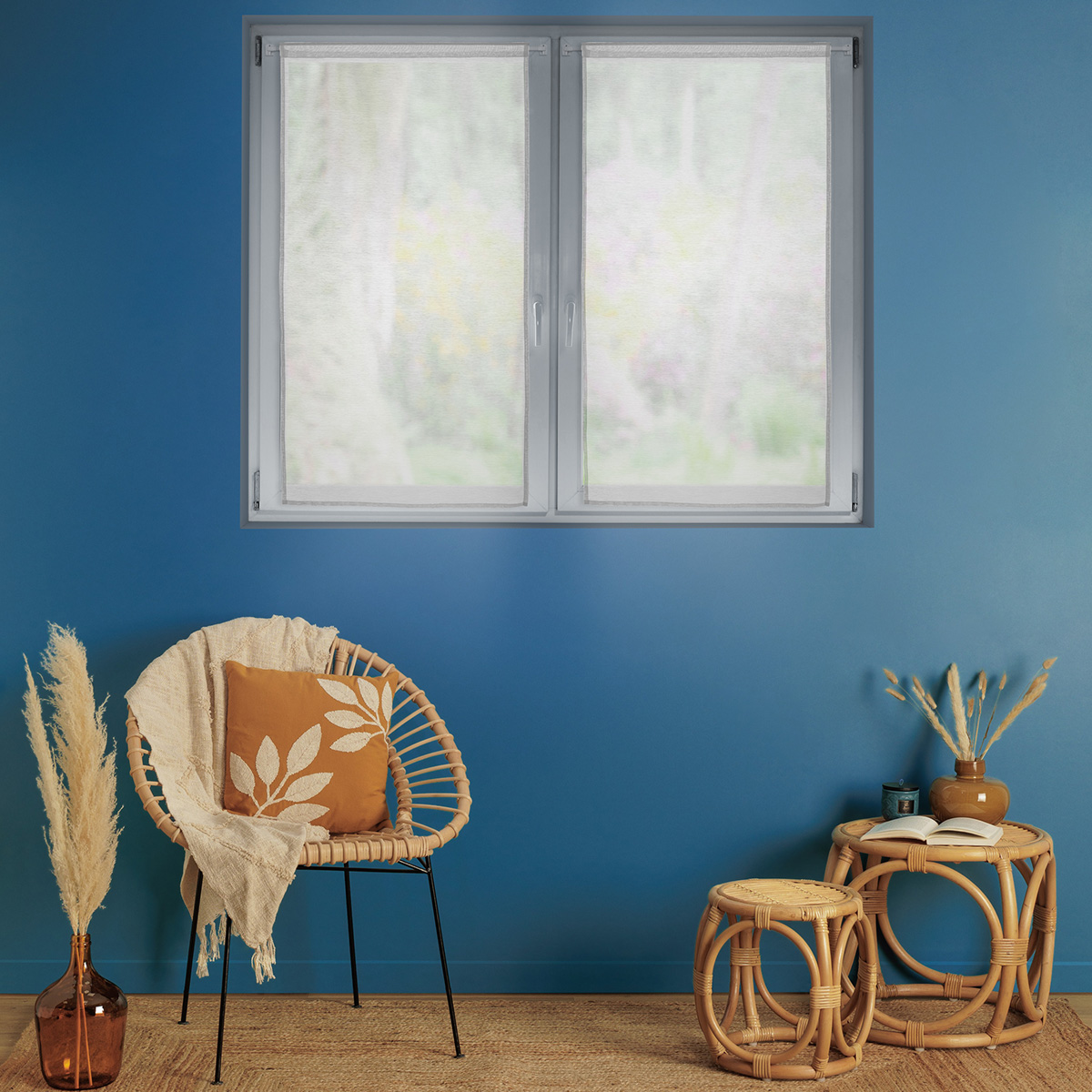 Set of 2 "Moly" sheer curtains White, 60x90 cm