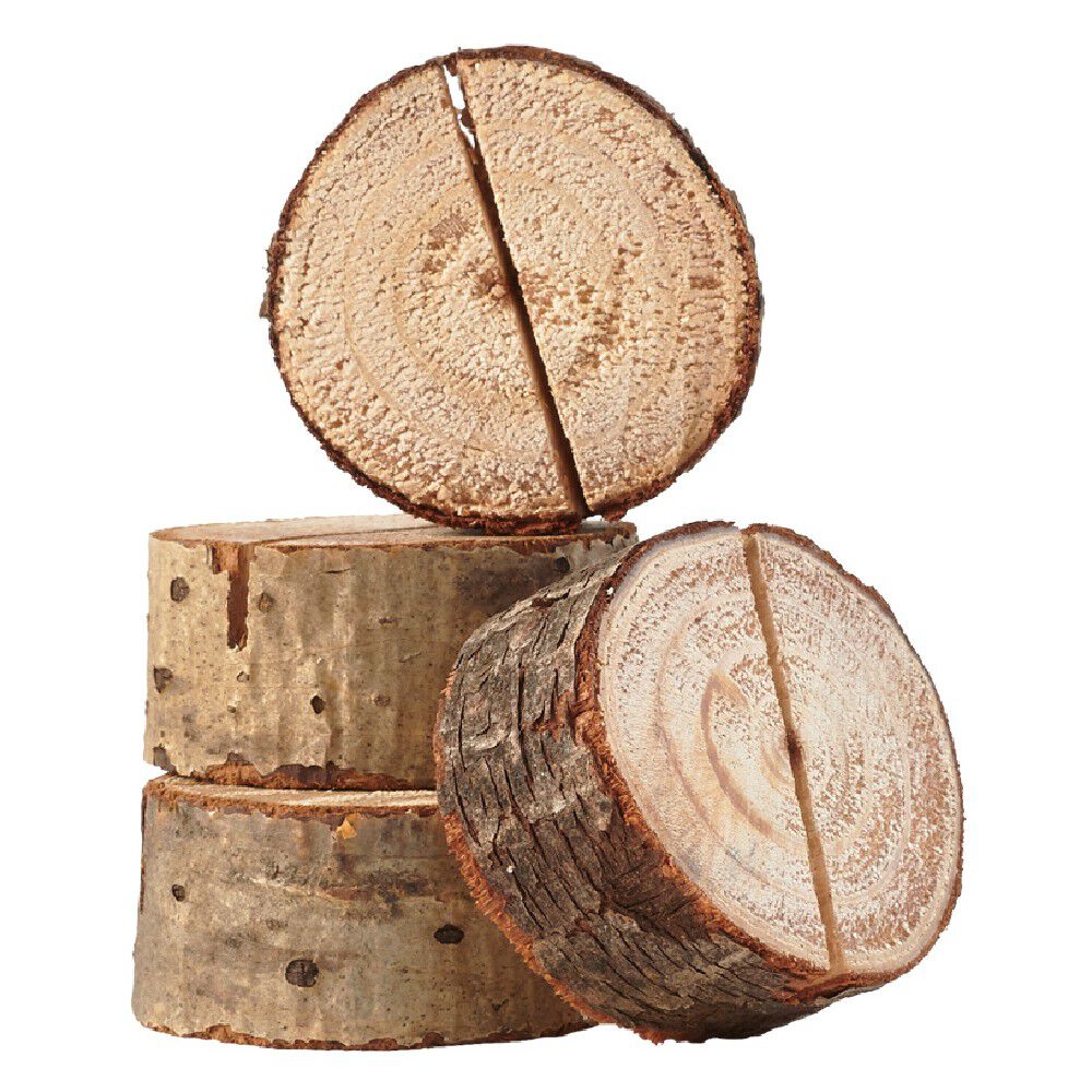 Porte-nom rondin de bois x4