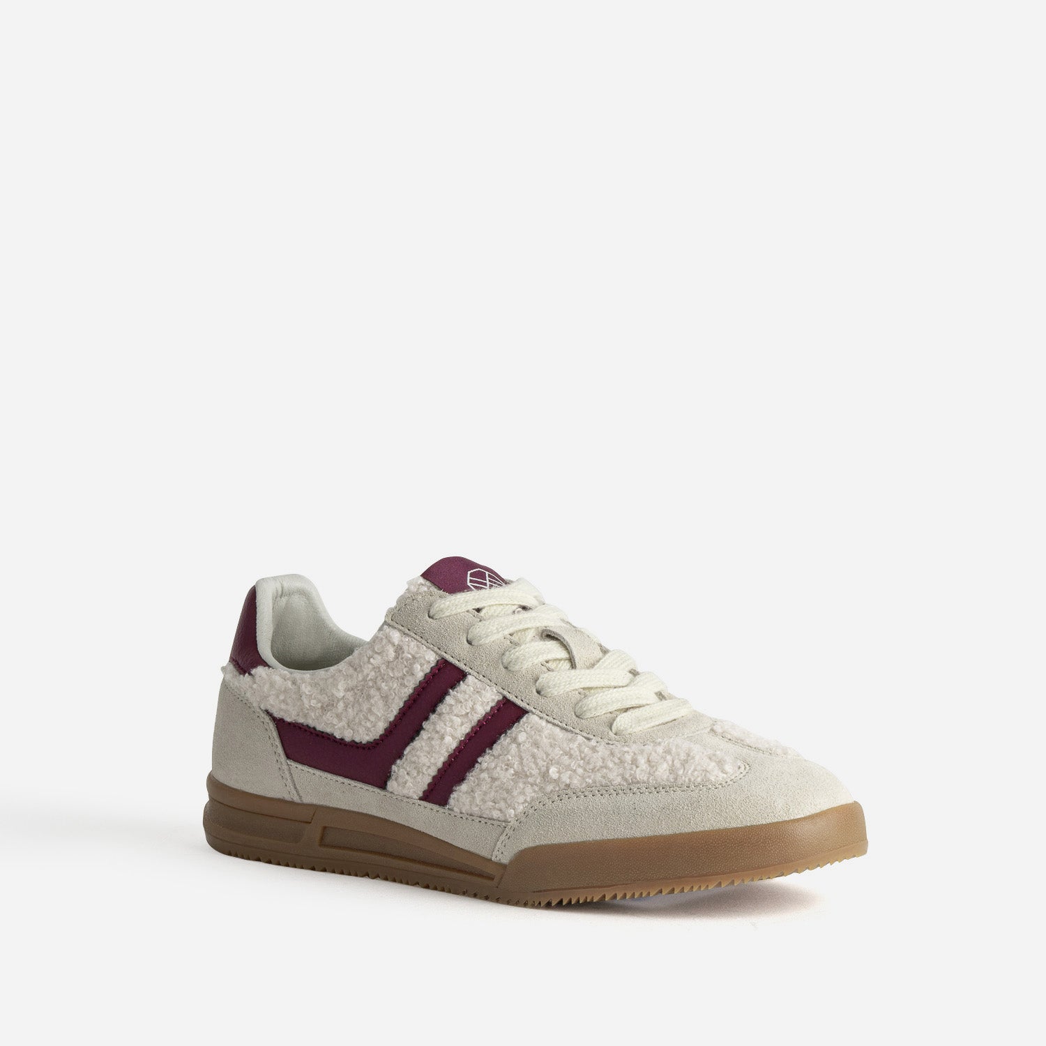 Tennis TEXTO beige sherpa et bordeaux