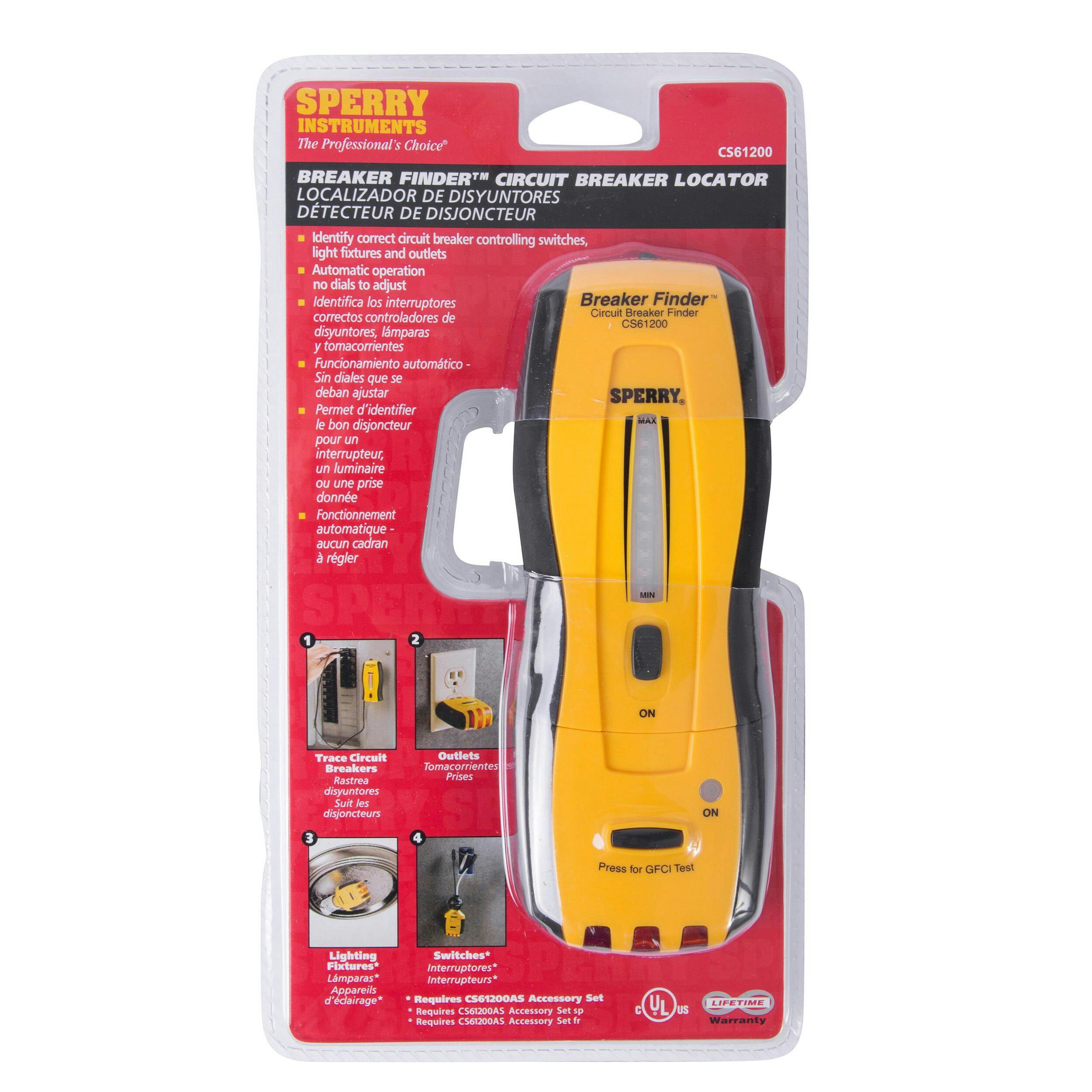 Sperry CS61200 Circuit Tracker Circuit Breaker Finder and GFCI Tester, Audible Alert, LED Indicator