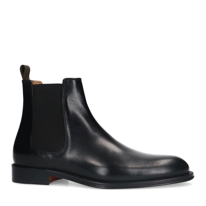 Heritage Zwarte leren chelsea boots